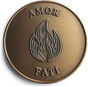 STOIC STORE UK Amor Fati Coin- Brass Reminders for its Principles - Stoic Coin - Challenge Coin for Daily Stoic Practice and journaling