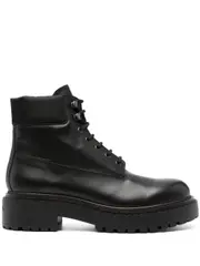 [Prada] leather work boots 8.5 Black