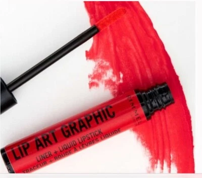 2 Rimmel Lip Art Graphic Liner + Liquid Lipstick #610 HOT SPOT