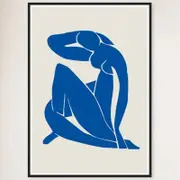 Galrie Henri Matisse Blue Nude II Art Print Modernist Masterpiece (1952) Elegant for Home, Black Frame, A4 21 x 30cm (8x12inch)