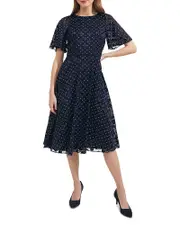 Hobbs London Ceira Flutter Sleeve Dress