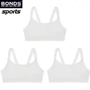 3x Bonds Sports Performance Crop Top Girls Kid Pullover Stretchy Bra UWH41A Bulk