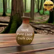 12ml 100% Pure Laos Dark Oud - Aged Supreme Crassna Oudh Oil in Leather Kuppi