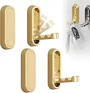Foldable Wall Hook, 2025 New Flip Down Hooks Folding Heavy-Duty Coat Hooks Walls, Modern Minimalist Style Porch Key Valet Hook for Wall Hanging Coat, Towel, Hat, Backpack(Gold,4pcs)