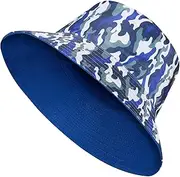 [GM Apparel] Kids Bucket Hat | Camouflage Sun Hat for Boys & Girls | 2 in 1 Reversible Summer Hats | Unisex Outdoor Caps | Sun Protection | One Size 7-13 Years