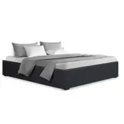 Artiss TOKI Double Size Storage Gas Lift Bed Frame without Headboard Fabric Charcoal