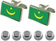 [Select Gifts] Shirt Dress Studs Mauritania Flag Cufflinks