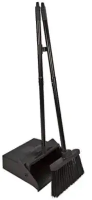 Duo-Pan Upright Dust Pan and Broom Broom 36 Inches (Pack of 1) Black 36 Inches