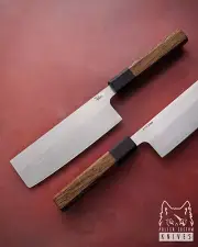 CUSTOM HANDMADE KITCHEN KNIFE NAKIRI 160 4 D2 BLACK HORNBEAM WENGE PABIS