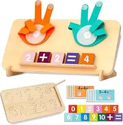 Caunedy Montessori Learning Toys for Toddlers 2-4, Preschool Educational Math Toy, Manipulatives Number Counting Block and Number Tracing Board, Boy Girl Birthday Gifts