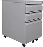 steel mobile filing cabinet with lock, under desk drawer cabinet for home office, small movable cabinet with tableside, modern iron office furniture, storage solution