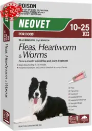 Flea Tick Worming Chews for Dogs 10–25kg 6 Pack Monthly All-in-One Treatment