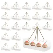 20 Pack Clear Roll Cake Box, Swiss Roll Cake Box With Handles And Paperboard,...