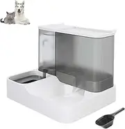 Automatic Dog Cat Food and Water Dispenser Set with Pet Food Bowl for Small Large Pets Puppy Kitten Rabbit Large Capacity,Feeding + Water Feeding Machine,Send a Multipurpose Spoon