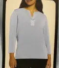 NEW Banana Republic Womens M Light Blue 3/4 Sleeve V-Neck Tunic Blouse Chiffon