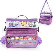 [Taladad] Upgrade Carrying Case for Tonie box, Double Storage Bag Compatible with Tonies Figures Characters Tonie Organizer with Shoulder Strap,Toniebox Starter Set Purple