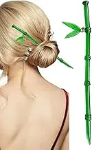 Chinese Hair Sticks, Bamboos Shape Hair Chopsticks for Women, Decorative Resin Pins Bun Holder Elegant Headpieces for Girls Women Teens Banquet Etiquette Tea Art Display