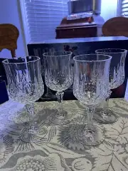 Cristal D'Arques Longchamp 24% Lead Crystal Wine Glasses 5 3/4 Oz Set Of 4 NIB