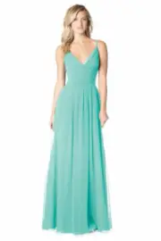 NWT Bari Jay 1622 Long Formal Dress Womens Size10 Chiffon Seamist MSRP $250