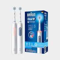 在飛比找恆隆行優惠-Oral-B PRO3 3D電動牙刷雙入組-馬卡龍粉/經典藍