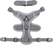 Puppy Harness Reflective Dog Harness Small Dogs XL Cat Harness with Lead Set Adjustable Chest Harness for Cats Puppies Soft Padded Step-in Harness Grey