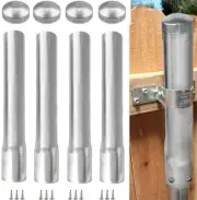 GRELWT 4 Pack 2-3/8" OD Metal Post Extender, 24" Fence Post Extension Height,...