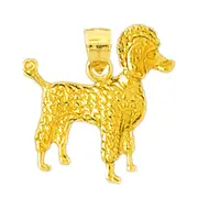 14K Gold Miniature Poodle Pendant