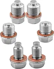 Stainless Steel Magnetic Oil Drain Plug Kit Fit for Polaris General Rzr Ranger Scrambler Sportsman Replace 7052306 3234756 3234755 2203738 2203739, 5Pcs Differential Oil Drain Fill Plug with Gaskets