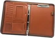 KALLORY A4 Size Portfolio Zipper Business Office Case Multifunctional Document Holder Pu Leather Calculator Pen Pockets