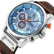 Fashion Leather Strap Quartz Men Watches Casual Date Business Male Wristwatches Clock