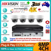 Hikvision 8MP 4CH CCTV System OEM 4K 8MP ColorVu IR Acusense POE IP Camera Mic