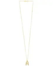 14K Italian Gold Helium Initial Necklace