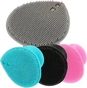 OATIPHO 4Pcs Soft Silicone Face Scrubber Bath Brush Gentle Exfoliating Body Massage Brush for Adults for Hair Washing Facial Cleansing Multi Color Design