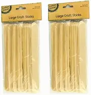 2 x Krafters Korner 20x2.5cm Large Craft Sticks 60Pce Classic Popsicle Stick Shape Wood for Crafty Kids DIY Arts Crafts Projects