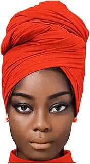 [JYLZWXZC] African Scarfs for Women Head Wraps Stretch Turbans Jersey Bun Styles Headbands for High Ponytails