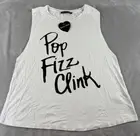 Rock Rose Couture womens white sleeveless Pop Fizz Clink Shirt size Small