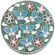 BIGTEDDY Folding Bag Handbag Hook Round Purse Tote Flower Shape Metal Table Hanger AU (Green)