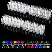 480 Tips Round False Nail Display Tips Nail Color Display Chart Nail Display Card Sticks with Adhesive Sticker for Colorful Nail Polish DIY Training Practicing Displaying (Transparent)
