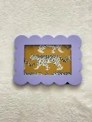 Leopard Fabric Ornate in Lilac Picture Frame Wall Art Decor Gallery Shabby Chic