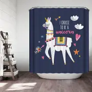 Funny Llama as a Unicorn Shower Curtain
