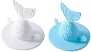 2 Pcs Fishtail Floor Drain Sink Strainer Kitchen Bathroom Drain Plug Odor- and