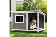 i.Pet Dog Kennel House Large Wooden Outdoor Pet Kennels Indoor Puppy Cabin Log