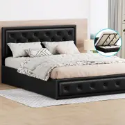 ALFORDSON Bed Frame King Size Gas Lift Storage Mattress Base Leather DIANA