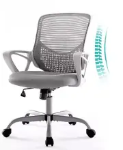 Office Ergonomic Mesh Desk Swivel Computer Mid Back Task Chair with Armrests/...