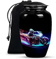 Racing Flame Motorbike Urn for Ashes for Women, Urn for Ashes Adult Male, Cremation Urn Large Adult, Keepsake Urn for Human Ashes, Funeral Urn for Human Ashes Adult(Size, 10inch)
