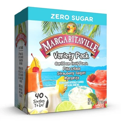 Margaritaville Singles to Go Variety Pack 4 Flavors 40 Single Servings Box