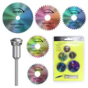 5x Mini Circular Saw Disc Set Wood Cutting Blade Mandrel for Dremel Rotary Tool