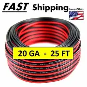 Automotive Hook Up Wire - 25 feet - - Red & Black - - Speaker Wire - - 20 Gauge