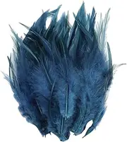 Generic 50 Pieces Feathers Chicken Tinker Chicken Feathers Chicken Feathers for DIY Shoes, Hat, Dress, Costume Decoration, Ocean Blue, as described