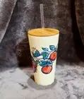 Stainless Steel Tumbler with Bamboo Lid and Straw